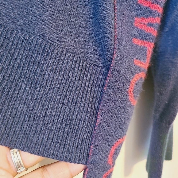 INC International Concepts | Women's Navy Cold Shoulder Sweater (Size Medium) - Picture 11 of 15